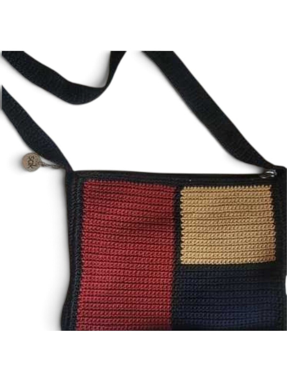 Vintage The Sak Crochet Colorblock Crossbody Bag Boho 90s Patchwork